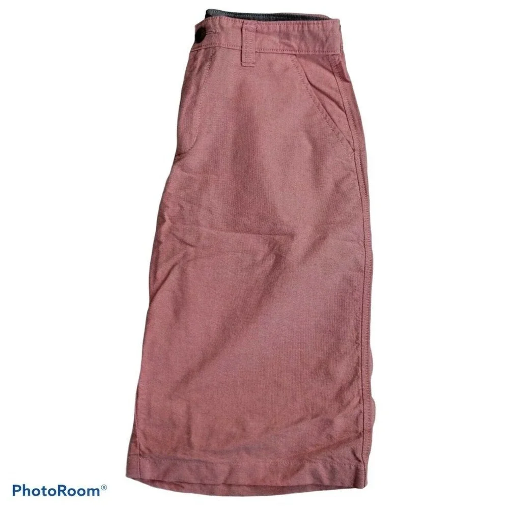 Nautica Boys 16 Pink Orange Flat Front Chino Shorts‎ Preppy Cotton Casual